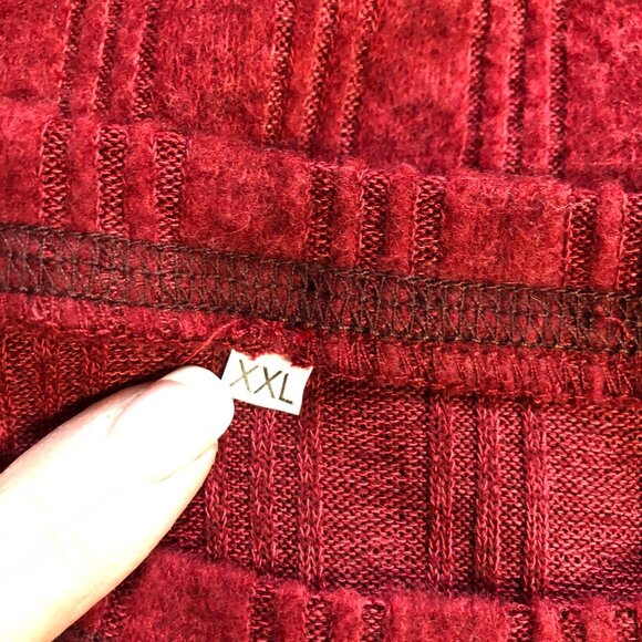 Maroon Red Ribbed Knit Long Sleeve Top Womens Size 2XL Soft Comfy Sweater NEW - Picture 5 of 8
